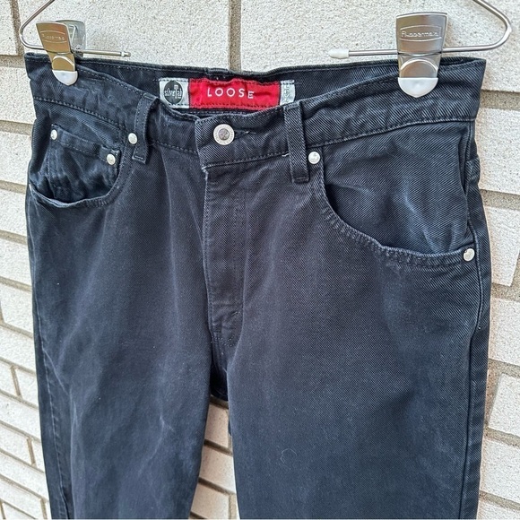 Levi’s Silvertab Loose Black Raw Hem High Rise Jeans Vintage 90s - Picture 2 of 11